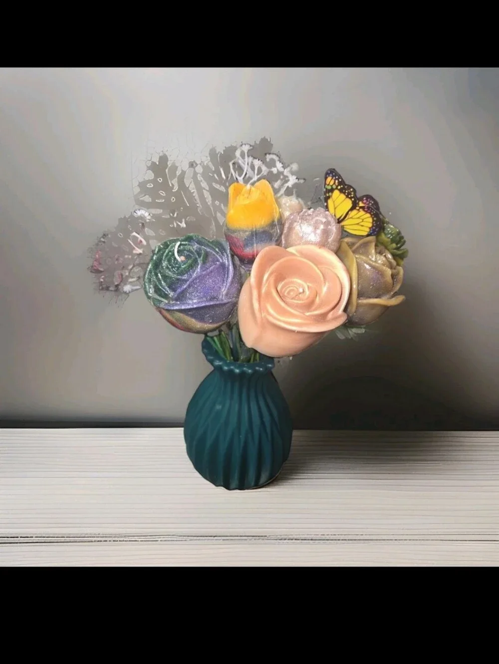 Stunning Realistic Dozen  Wax Candles Bouquet